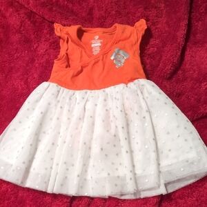 Colosseum Orange and White Starry Kids Dress